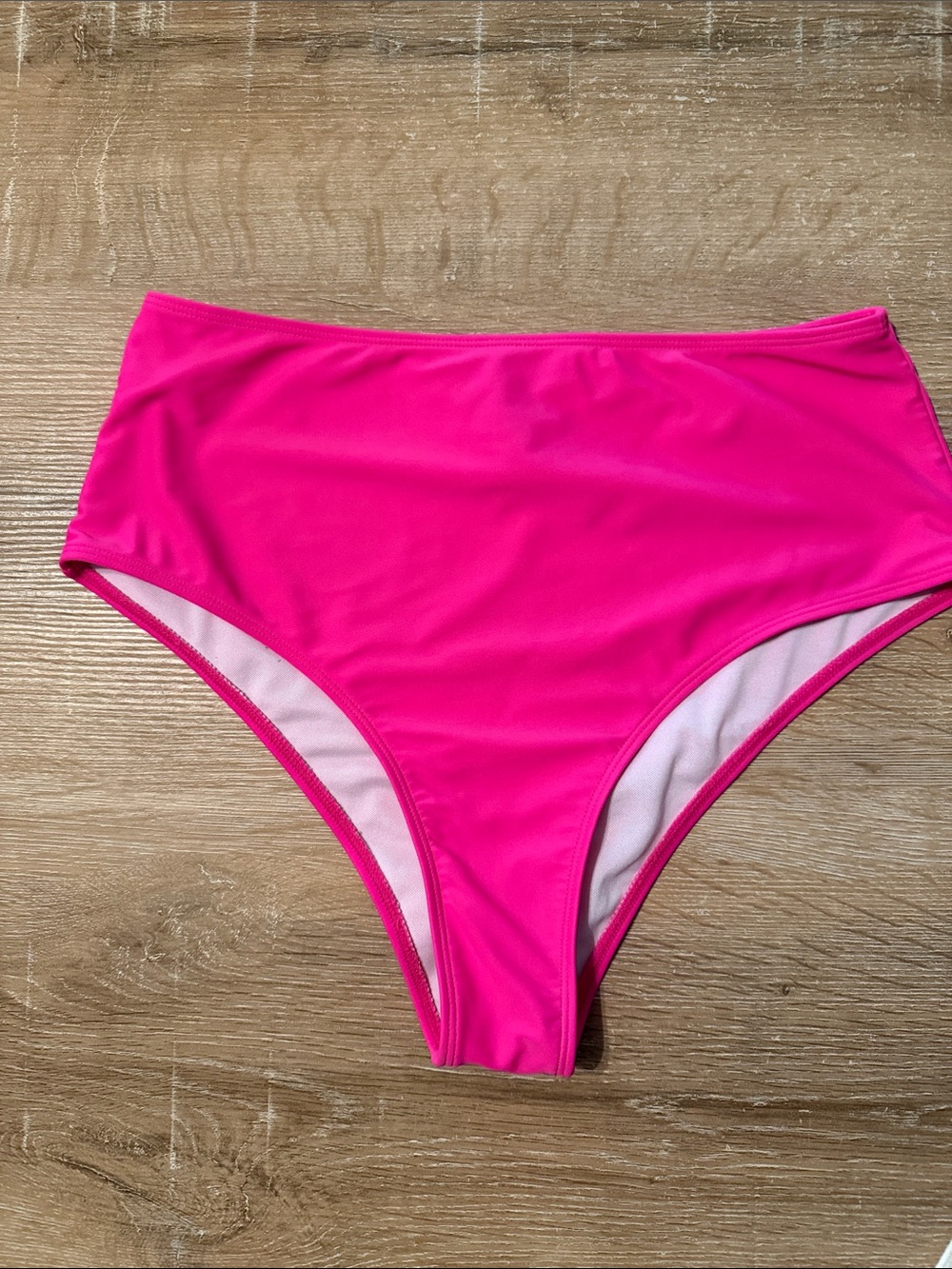 High-Waist Women's Swim Bottoms in Hot Pink size L